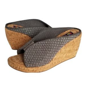 ZEE alexis Cork Wedges Gray
